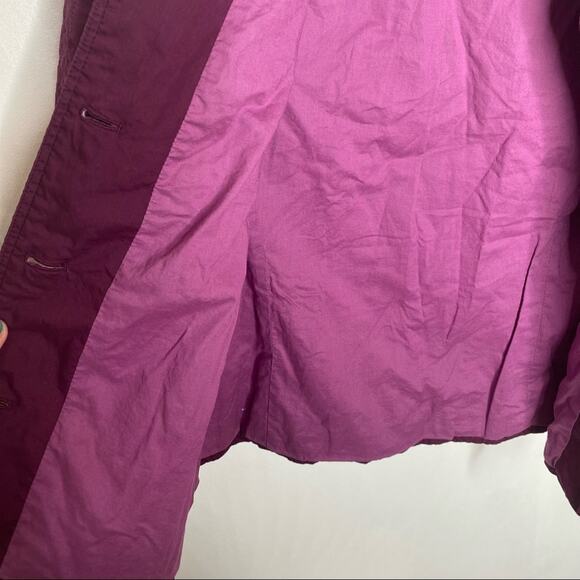 Sigrid Olsen Women's Eggplant Purple Quilted Button Front Jacket Size Medium - Picture 5 of 8